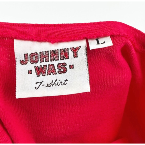 VTG 80s Johnny Was Maxi T-Shirt Dress Large Embroidered Southwest Kaftan Hippie - Picture 5 of 7